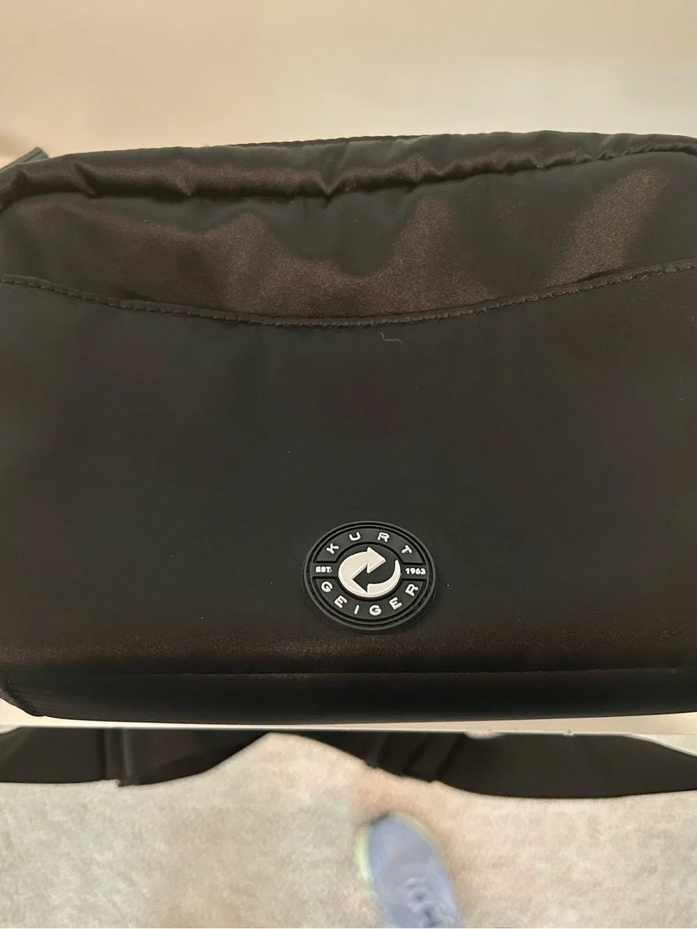 Kurt Geiger Black Quilted Belt Bag with Signature Crest
